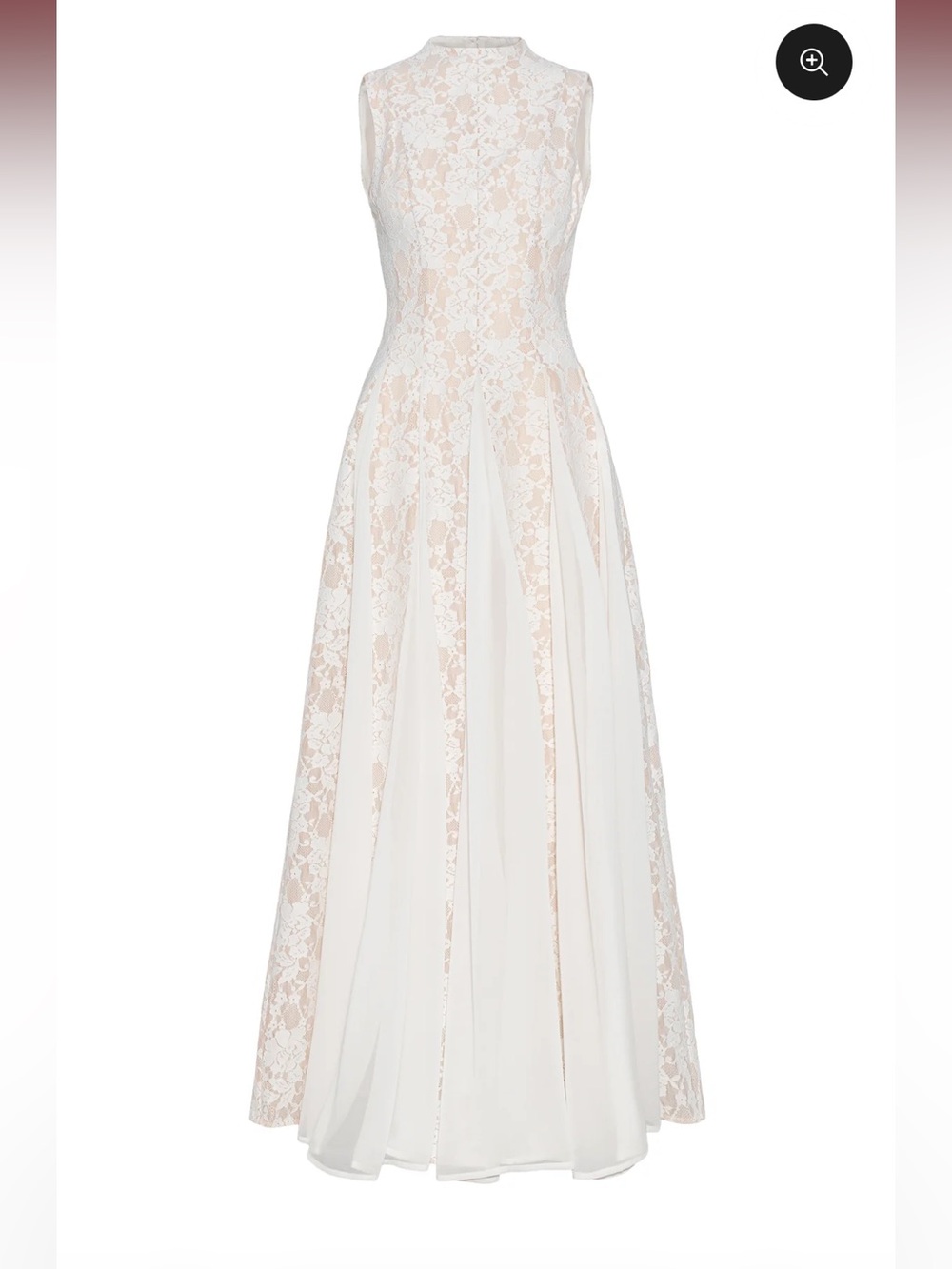 Ylva sleevless white Lace Maxi Dress with High Neck, NWT SOLD OUT online!
